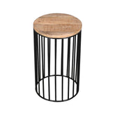 Julian Side Table Cylindrical Gold & Black - Furniture Castle